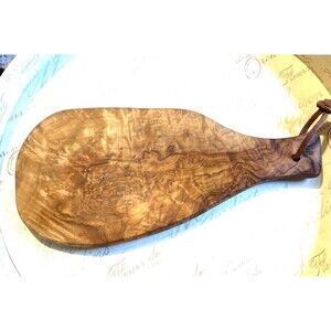 Burl Wood Cutting Board With Handle 10.5” Earthy Boho Cottage Kitchen